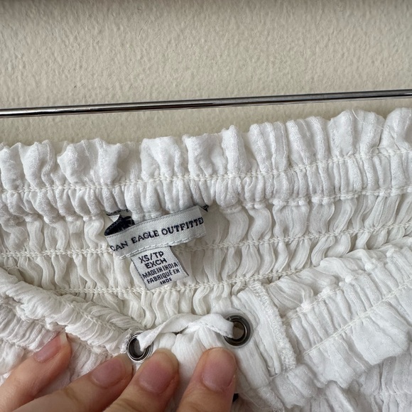 American Eagle Outfitters White Strapless Ruffle Crop Top - Picture 6 of 9